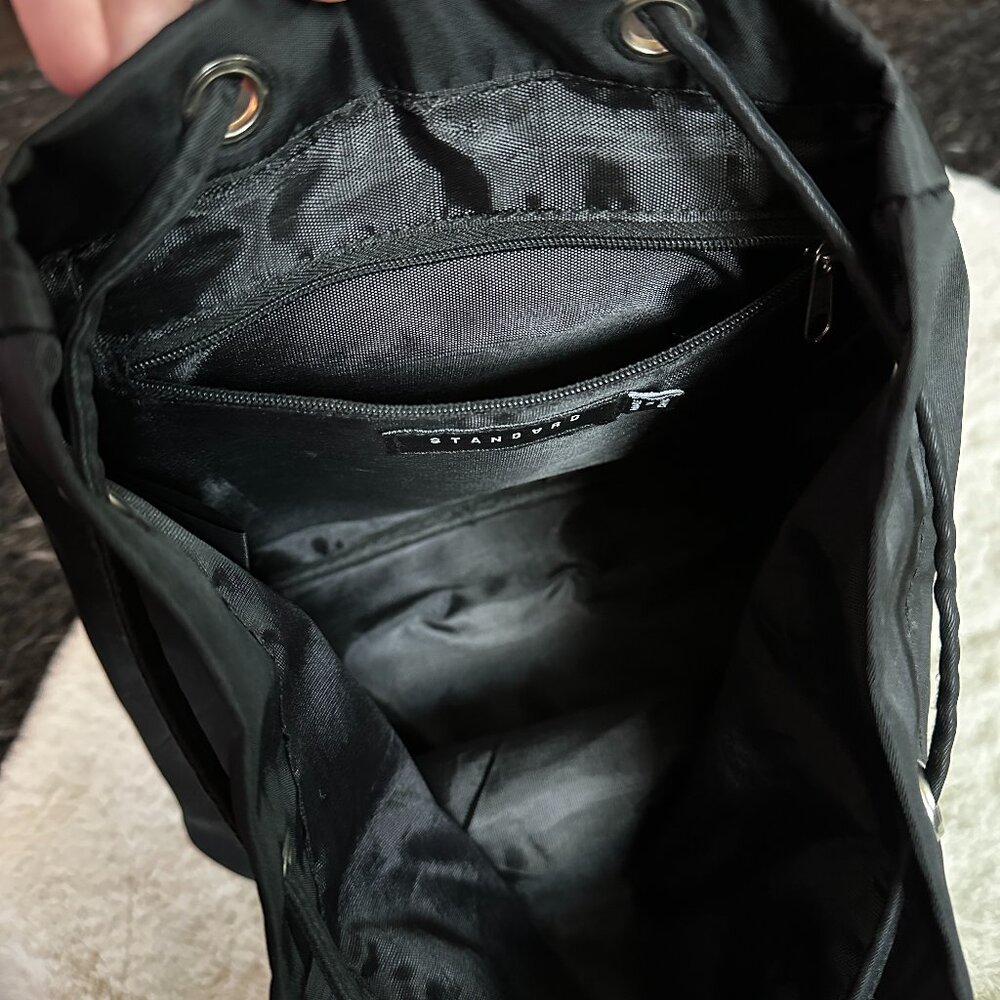 Standard 199//1 Mini Black Nylon Flap Backpack - Picture 11 of 16